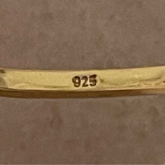 Athena Designs Single Earring Gold/925 Sterling Silver Rectangle Huggie Hoop - Picture 6 of 6